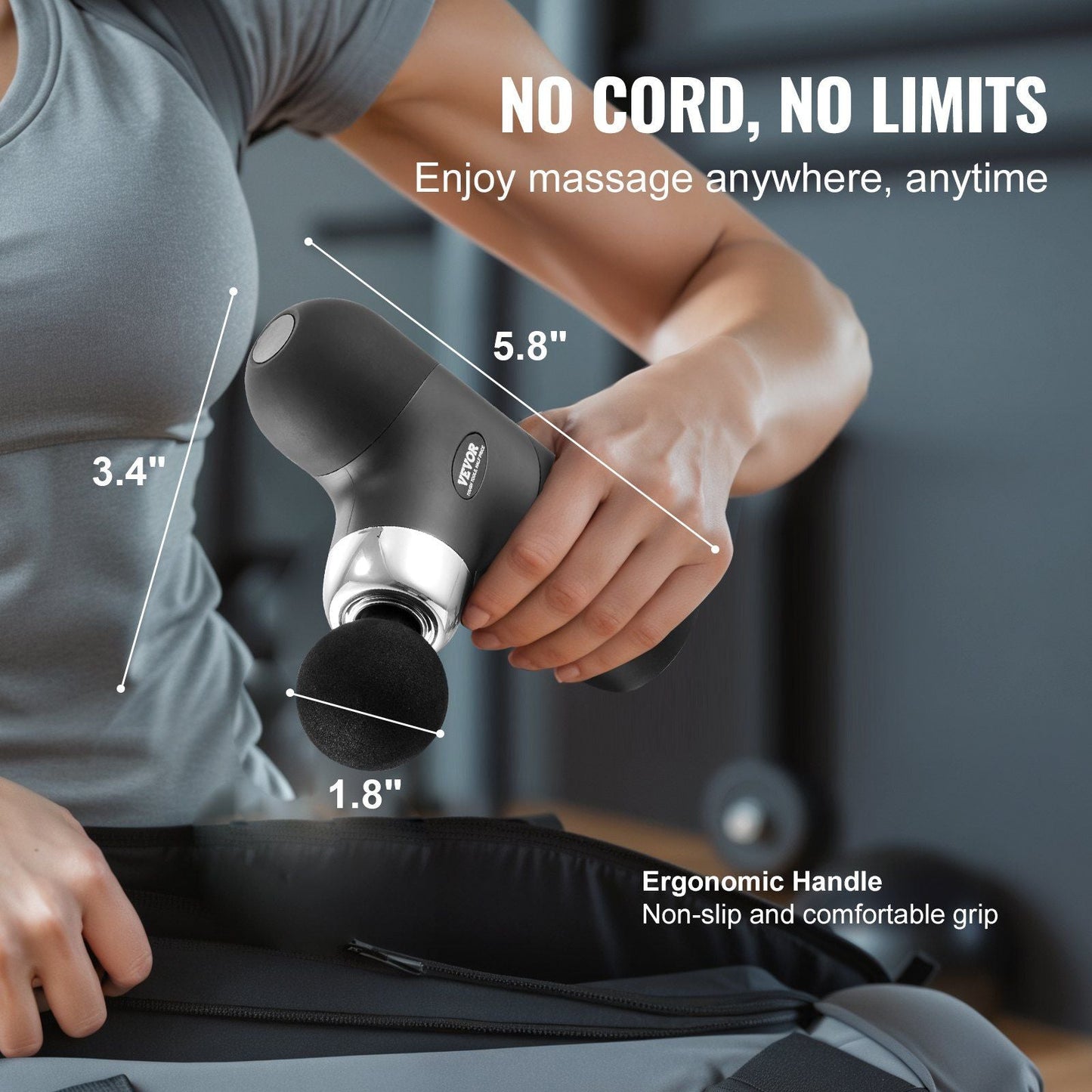 Powerful Muscle Relief Massage Gun - Deep Tissue Percussion Massager with Multiple Speed Settings & Attachments