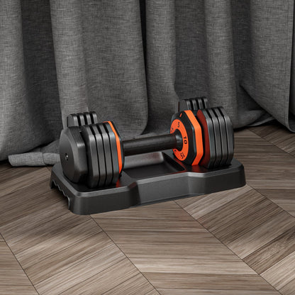 25LB 5 in 1 Single Adjustable Dumbbell Free Dumbbell Weight Adjust with Anti-Slip Metal Handle, Ideal for Full-Body Home Gym Workouts