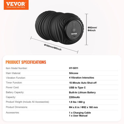 Vibrating massage roller ball Peanut Massage Ball 4 Intensities Rechargeable Massage Roller
