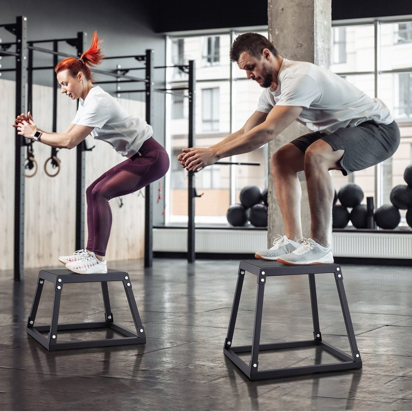 Steel 12 Inch Plyometric Jump Box for Agility Training - Anti-Slip Fitness Platform for Home Gym