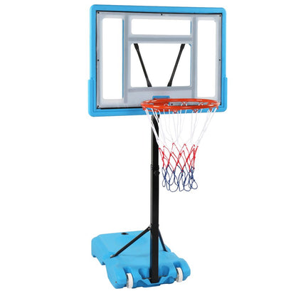 Adjustable PVC Transparent Basketball Hoop - 115-135cm Poolside Frame for Fun Games