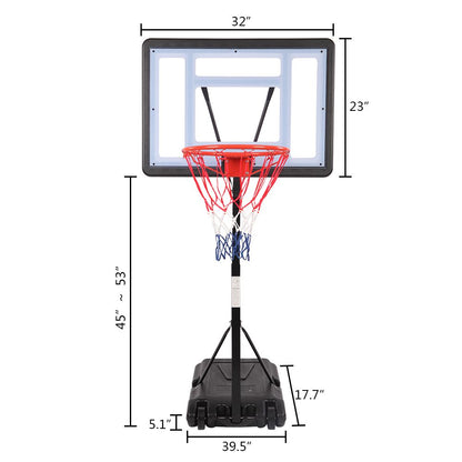 Adjustable Height Portable PVC Swimming Pool Basketball Stand for 7# Balls
