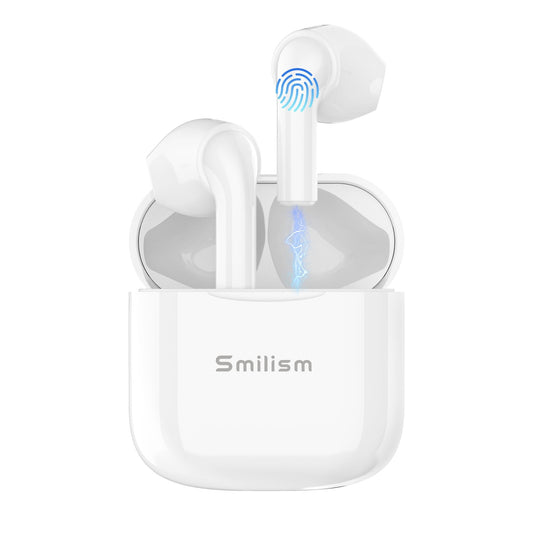 TWS Wireless Earbuds 5.0, 14.2mm HIFI Speaker Super mini design Touch Control in-Ear Headphones with Noise Reduction, Hi-Fi Stereo Audio, 15hours Type-C Quick Charging Case Waterproof