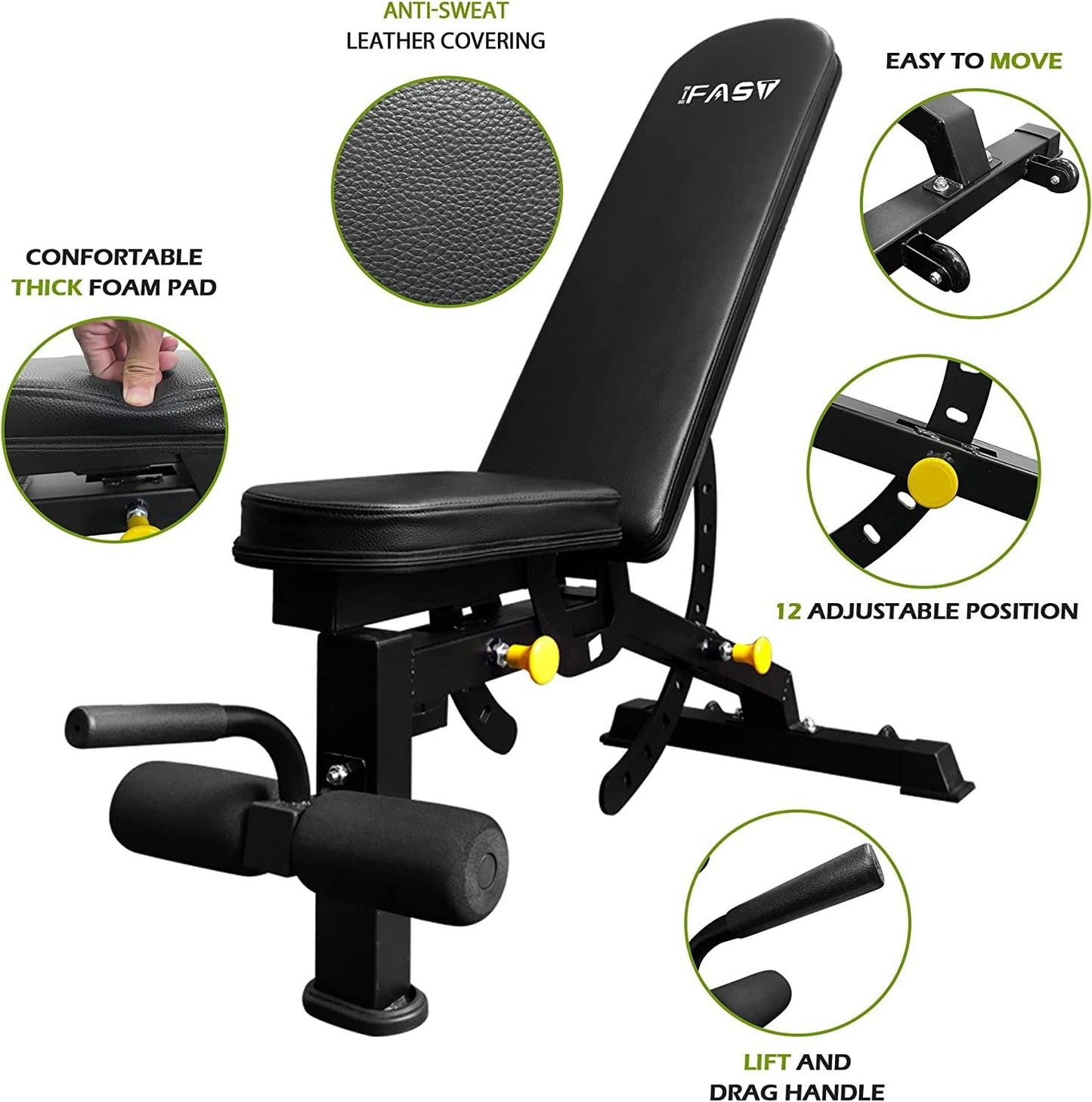 210lb Green Home Gym Set Multi-functional Power Cage, Home Adjustable Pullup power Rack 1000Lbs Capacity Comprehensive Fitness Barbell Rack