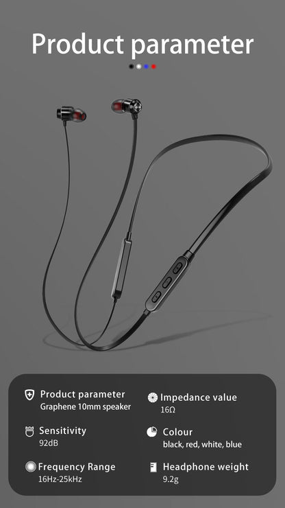 Neck-mounted Wireless earbuds Sports Headphones Neck Bluetooth 5.3 In-Ear Metal Earphones