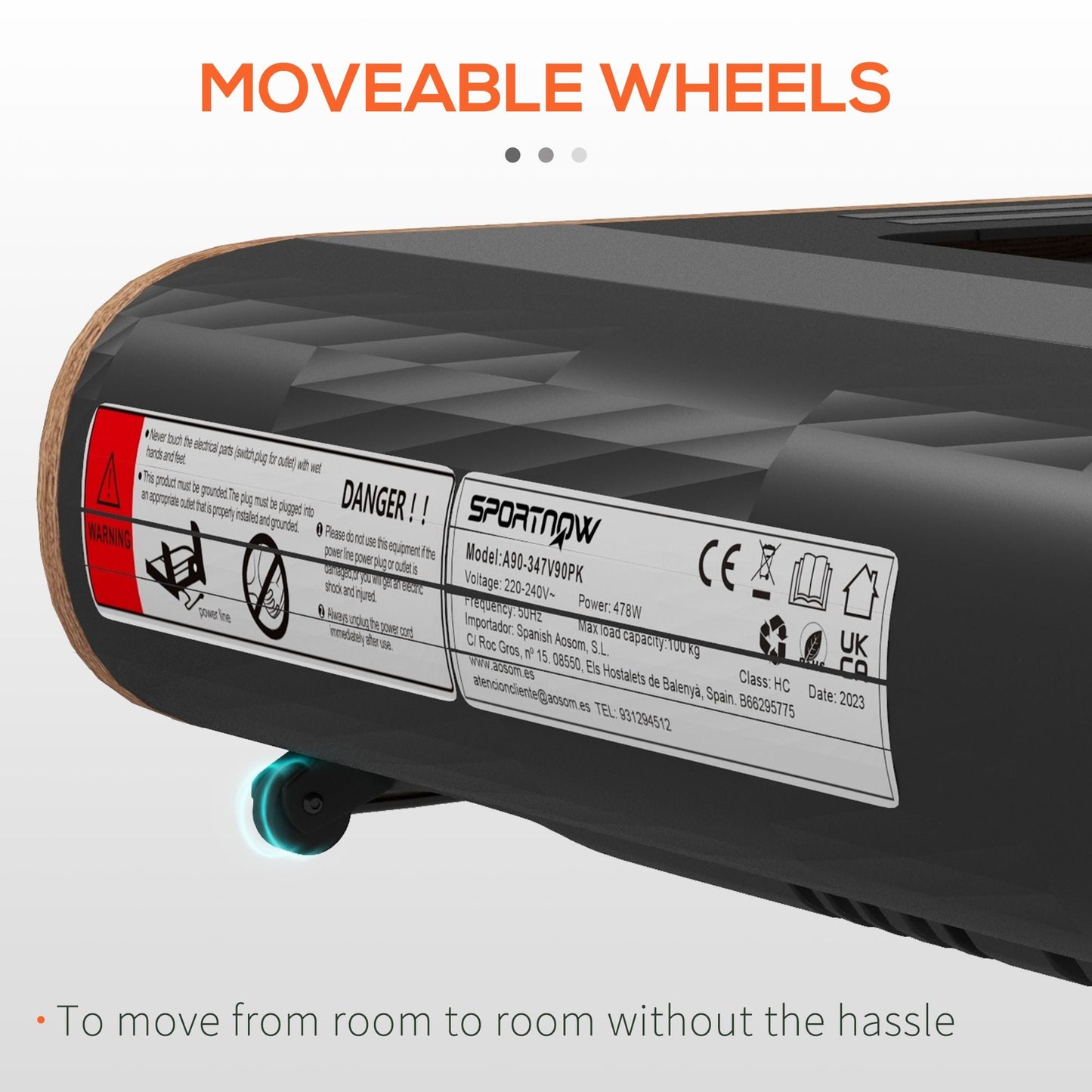 Portable Under Desk Treadmill with Bluetooth Speaker, LED Display, 2.5HP Motor & Remote Control – for Home, Gym, Office