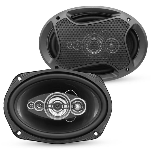 5 Core 6x9 Car Speaker Pair 800W 4Ohm 2 Way Coaxial Speaker w Super Tweeter Universal Fit for Cars Stereo Easy Installation High Performance Sound System for Clear Sound & Deep Bass - CS 69 2W