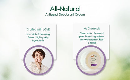 Natural Vegan Deodorant Cream - All-Day Freshness & Odor Protection