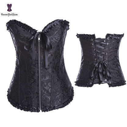 Sexy Women Steampunk Clothing Gothic Plus Size Corsets Lace Up Boned Over bust Bustier Waist trimmer Cincher Body Shaper Corselet S-6XL
