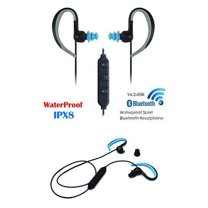 Waterproof Bluetooth Headphones with Swimmers Earbuds