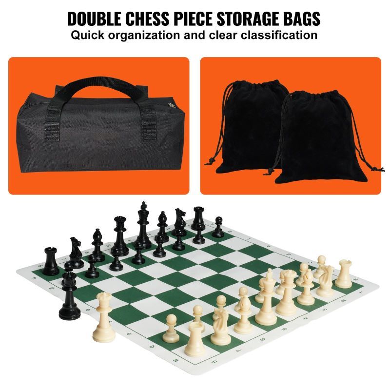 Portable Chess Checkers Game Set for Family Travel Gift