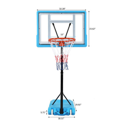 Adjustable PVC Transparent Basketball Hoop - 115-135cm Poolside Frame for Fun Games