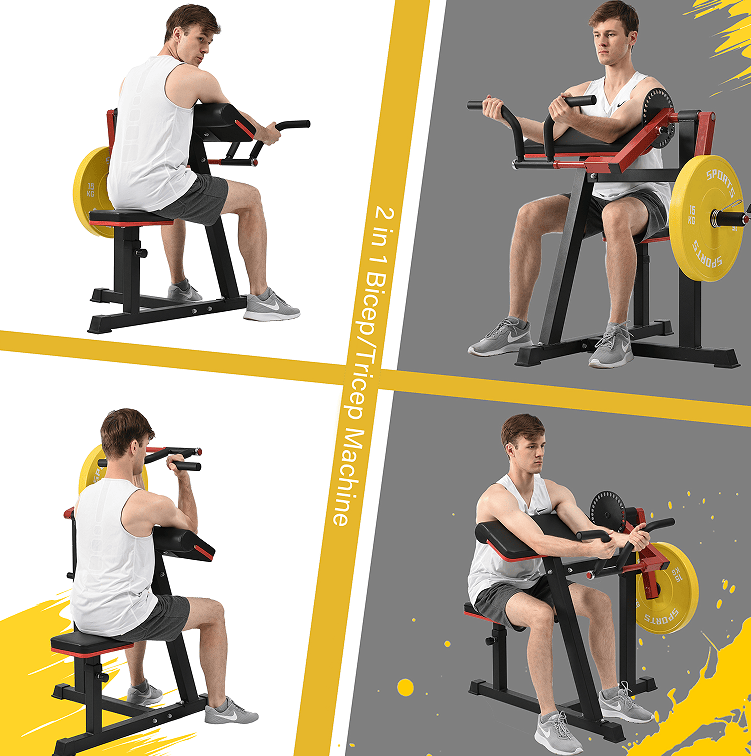 Strength training bending biceps bending and triceps extension machine Level 7 pull-out extension bench aerobic training abdomen arms back chest shoulder muscles Home office fitness