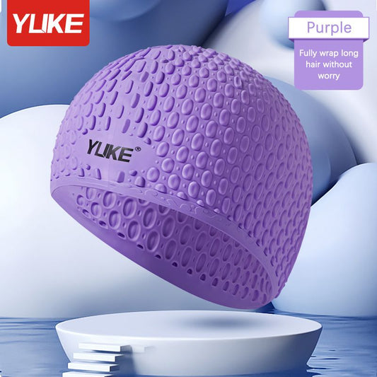 Adult Silicone Swim Caps Waterproof Swimming Cap, purple
