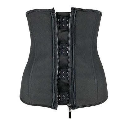 Women Latex Waist Trimmer Body Shaper Corsets with Zipper Cincher Corset Top Slimming Belt Black Shapers Shapewear Plus Size