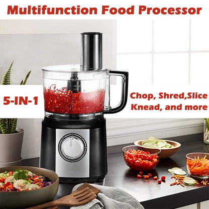 All-in-One 600W Food Processor and Mixer with 10-Cup Capacity for Chefs