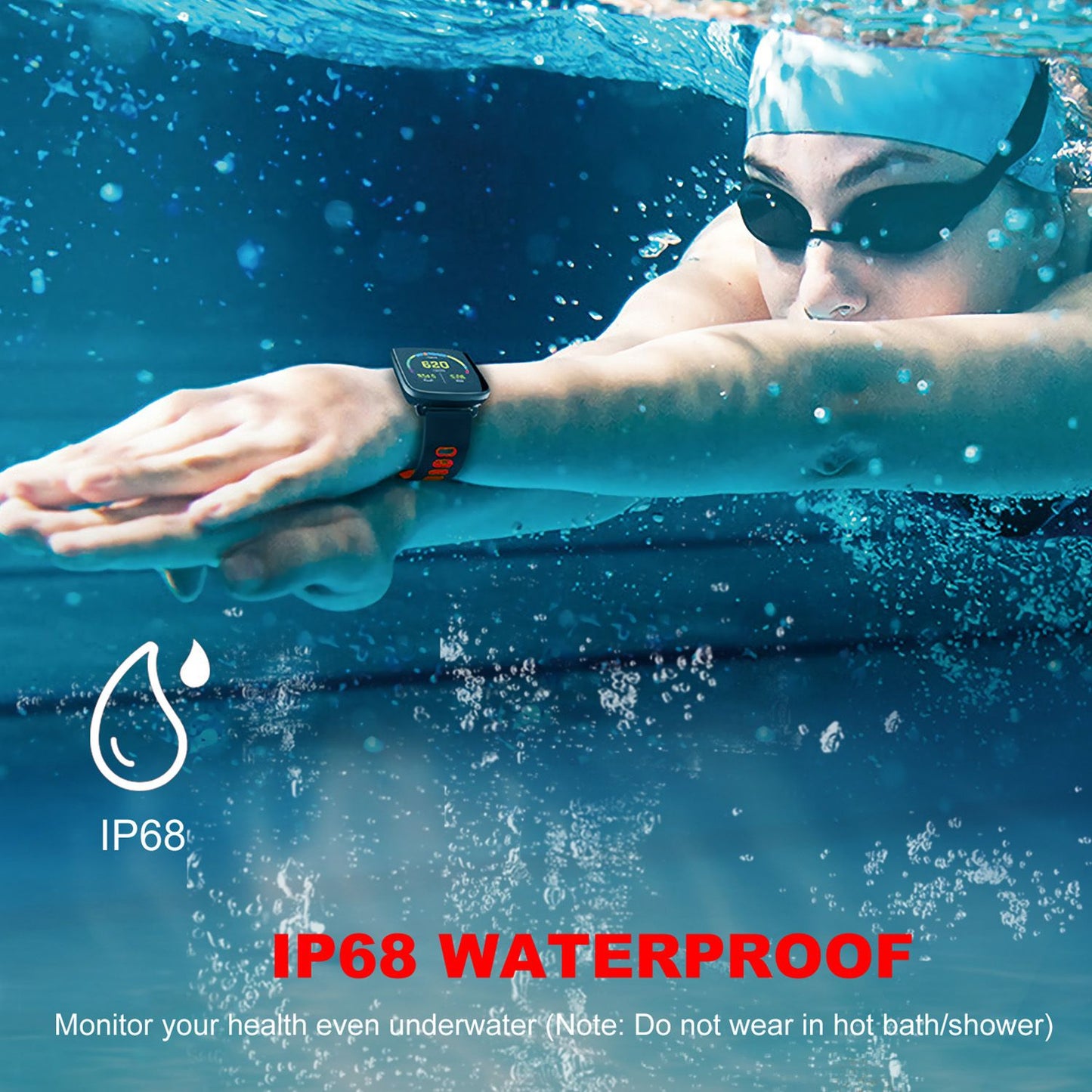 Smartwatch Fitness Tracker 1.54'' Color Screen IP68 Waterproof Activity Tracker