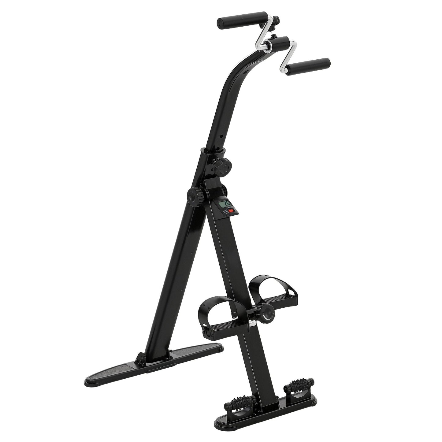Compact Folding Pedal Exerciser for Seniors - LCD Monitor for Rehab & Therapy