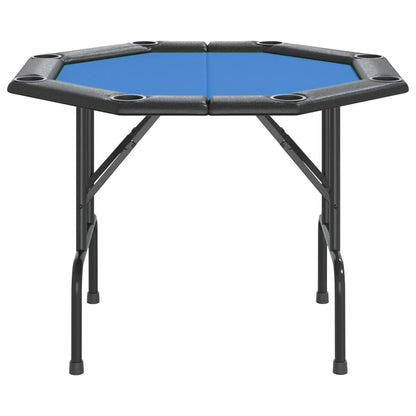 8-Player Folding Poker Table Blue 42.5"x42.5"x29.5"