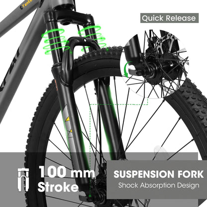 A27312 Mountain Bike 27.5 Inch Wheels, 21-Speed Mens Womens Trail Commuter City Mountain Bike, Aluminium Frame Disc Brakes Thumb Shifter Front Fork Bicycles