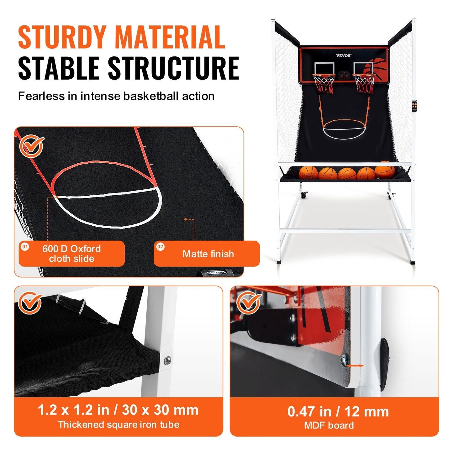 Interactive Dual Player Arcade Basketball Challenge - Home Game with Scoreboard & 8 Modes