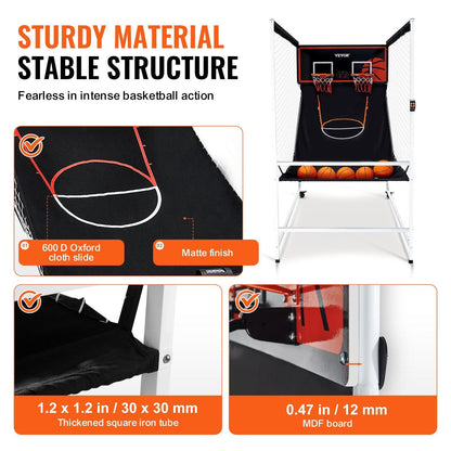 Interactive Dual Player Arcade Basketball Challenge - Home Game with Scoreboard & 8 Modes