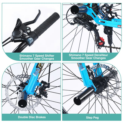 26 Inch Freestyle Kids Bicycle with Double Disc Brakes for Ages 12+ - Perfect for Boys and Girls