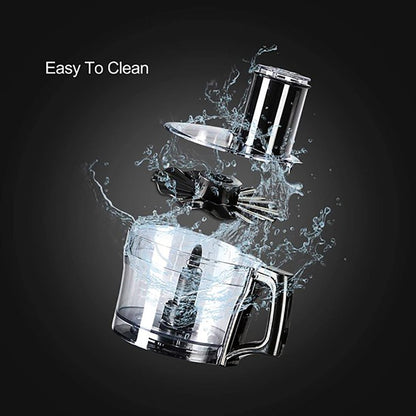 All-in-One 600W Food Processor and Mixer with 10-Cup Capacity for Chefs