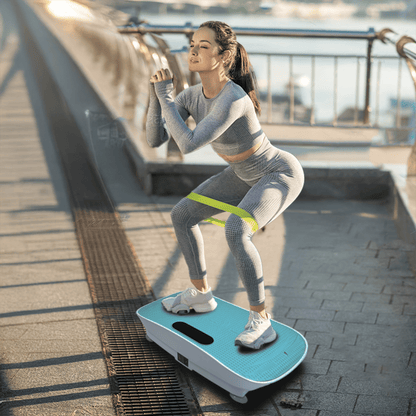 Silent Vibration Plate Crazy Fitness Massage 10-Frequency Weight Loss & Fat Burner Body Shaking Machine For Unisex Blue