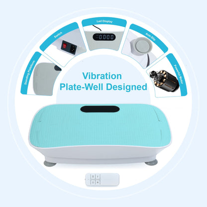 Silent Vibration Plate Crazy Fitness Massage 10-Frequency Weight Loss & Fat Burner Body Shaking Machine For Unisex Blue