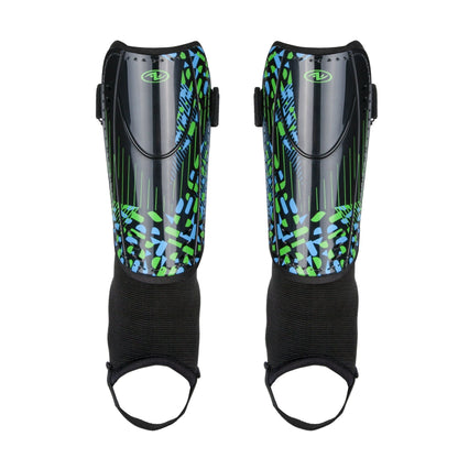 (2-Pack) XS Kids Soccer Shin Guards with Ankle Support – Durable Shell, Adjustable Straps, Black/Blue/Green