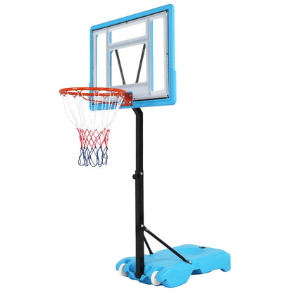 Adjustable PVC Transparent Basketball Hoop - 115-135cm Poolside Frame for Fun Games