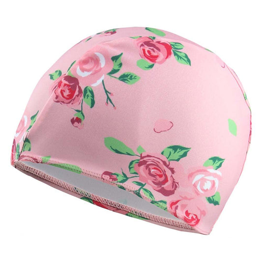 Kids Elastic Swim Caps Waterproof Swimming Cap, pink rose, 2 Pack Solid Color