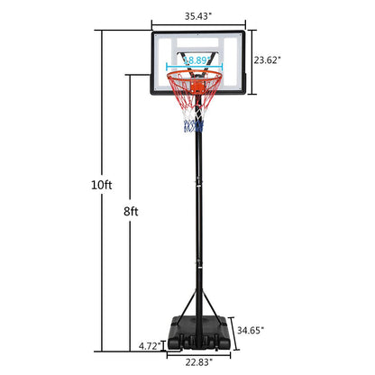 Basketball Hoop Outdoor Portable Basketball Goals, Adjustable Height 7ft - 10ft for Adults & Teenagers  YJ