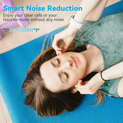 TWS Wireless Earbuds 5.0, 14.2mm HIFI Speaker Super mini design Touch Control in-Ear Headphones with Noise Reduction, Hi-Fi Stereo Audio, 15hours Type-C Quick Charging Case Waterproof