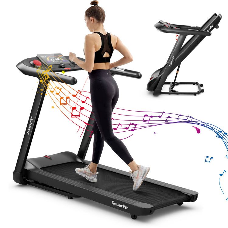 4.75HP Folding peloton Treadmill with Preset Programs Touch Screen Control