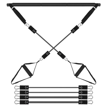 Pilates Bar Kit with 180LBS Resistance Bands Multifunctional Pilates Yoga Toning Bar Full Body Exercise