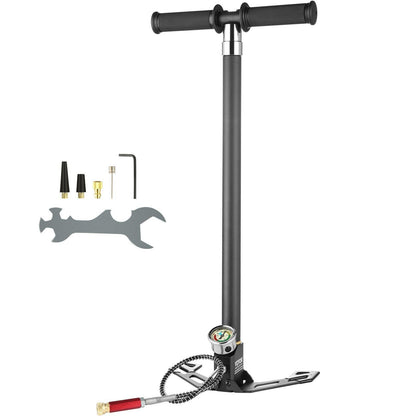 High Pressure PCP Hand Pump - 4500 PSI with Moisture Filter & Pressure Gauge for Airguns & Paintball