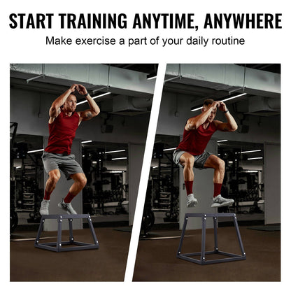 Steel 12 Inch Plyometric Jump Box for Agility Training - Anti-Slip Fitness Platform for Home Gym