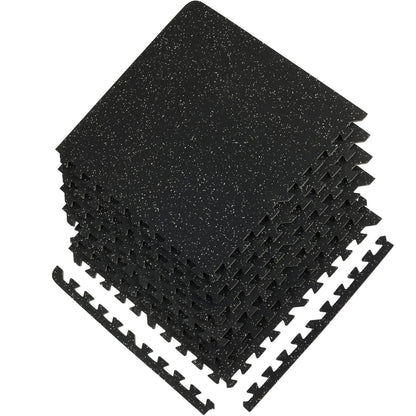 6 PCS 1/2 inch Thick Gym Floor Mats, 24" x 24" EVA Foam & Rubber