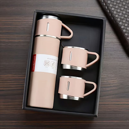 1pc/1Set Stainless Steel Thermal tumble with Cup & Gift Box Set; Double Layer Leakproof Insulated rambler; Keeps Hot and Cold Drinks for Hour