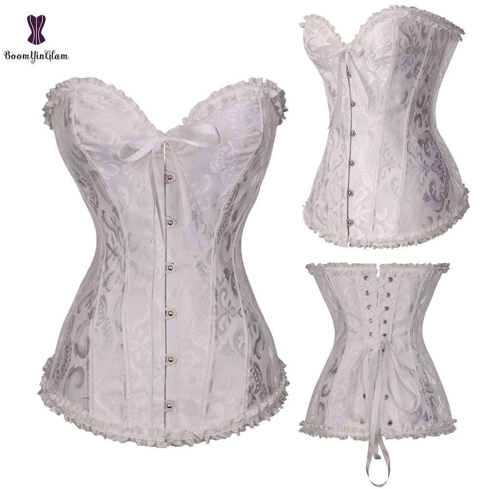 Sexy Women Steampunk Clothing Gothic Plus Size Corsets Lace Up Boned Over bust Bustier Waist trimmer Cincher Body Shaper Corselet S-6XL