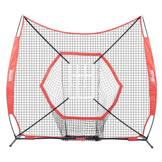 7x7 ft Baseball net Softball Practice Net, Portable Baseball Training Net for Hitting Batting Catching Pitching, Backstop Baseball Equipment Training Aids with Bow Frame, Carry Bag, and Strike Zone