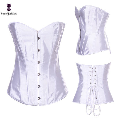 Sexy Women Steampunk Clothing Gothic Plus Size Corsets Lace Up Boned Over bust Bustier Waist trimmer Cincher Body Shaper Corselet S-6XL
