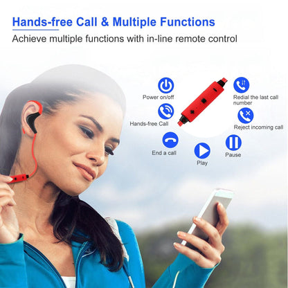 Wireless Headsets V4.1 Sport Earbuds Stereo Headphones Sweat-proof Noise Canceling Earphones Back-Headphone