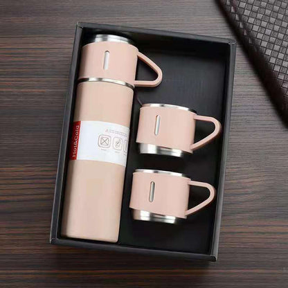 1pc/1Set Stainless Steel Thermal tumble with Cup & Gift Box Set; Double Layer Leakproof Insulated rambler; Keeps Hot and Cold Drinks for Hour