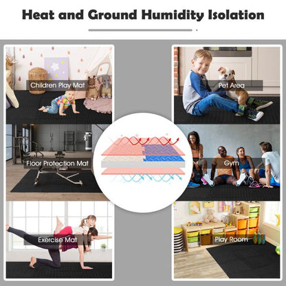 12 Pieces Puzzle Interlocking Flooring Mat with Anti-slip and Waterproof Surface