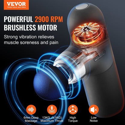 Powerful Muscle Relief Massage Gun - Deep Tissue Percussion Massager with Multiple Speed Settings & Attachments