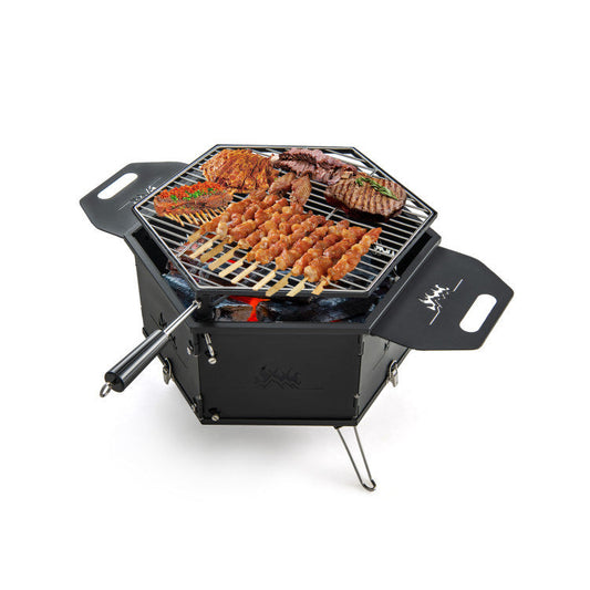 Portable Charcoal Grill Stove – Foldable Hibachi Cooker with Handle