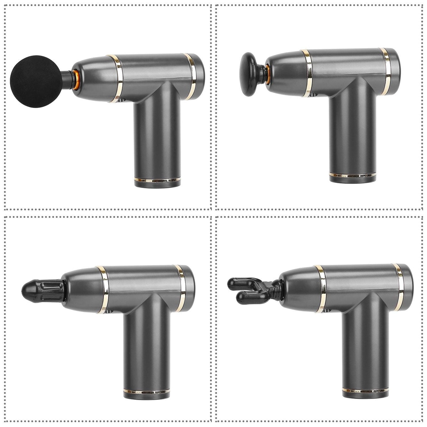 Percussion Massage Gun USB Type C Rechargeable Deep Tissue Vibration Massager Handheld Leg Body Cordless Massager with 4 Interchangeable Heads 8 Intensity Indicators